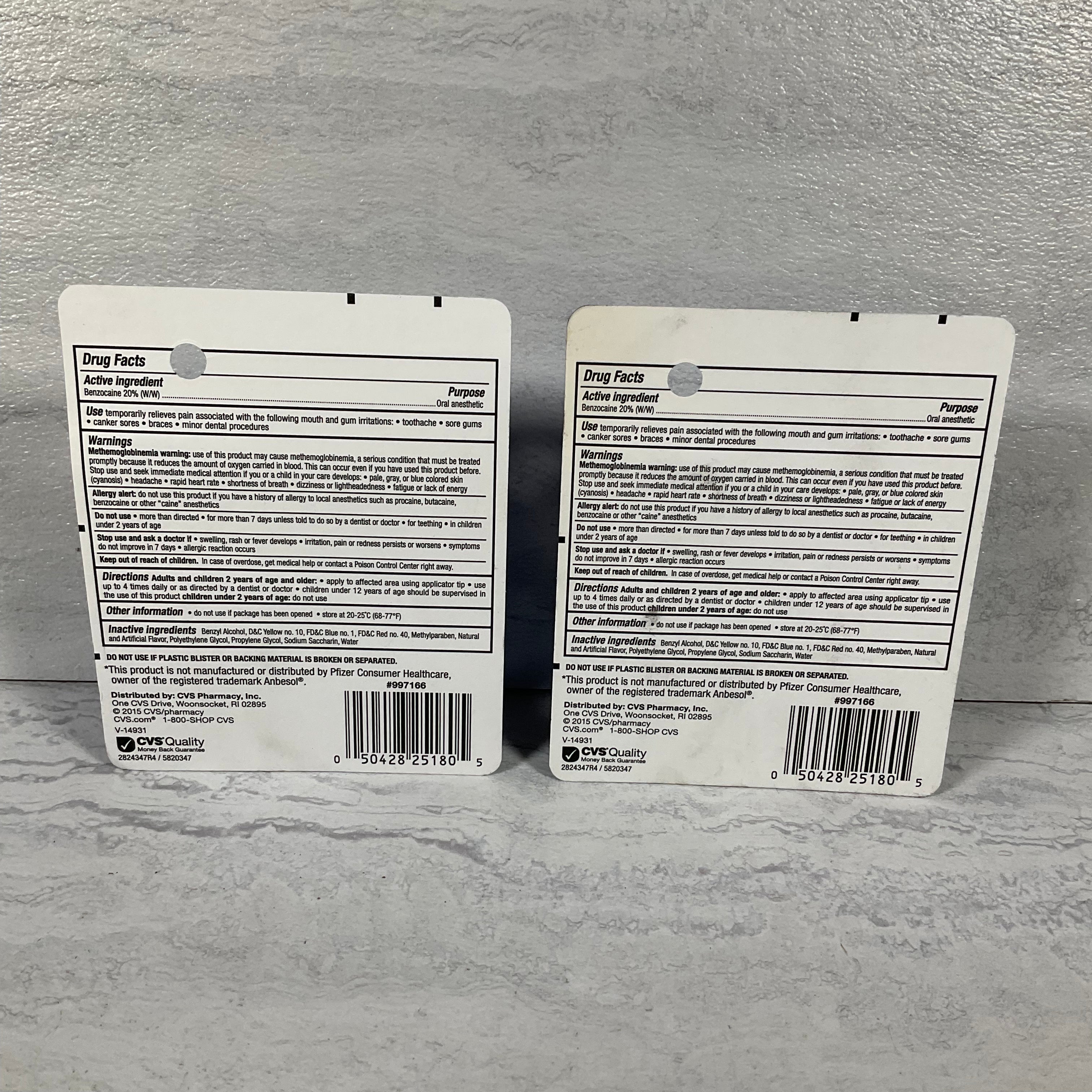 (2) CVS Maximum Strength Oral Anesthetic Pain Relieving Liquid 0.5 OZ Exp 1/2021 (7333388615918)